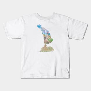 Victorian watercolor beach silhouette Kids T-Shirt